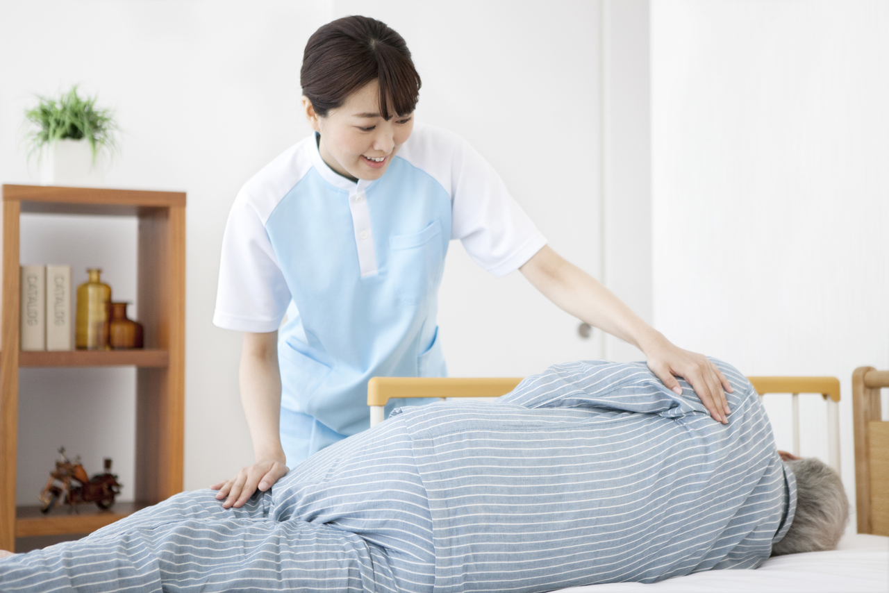 介護職採用撮影