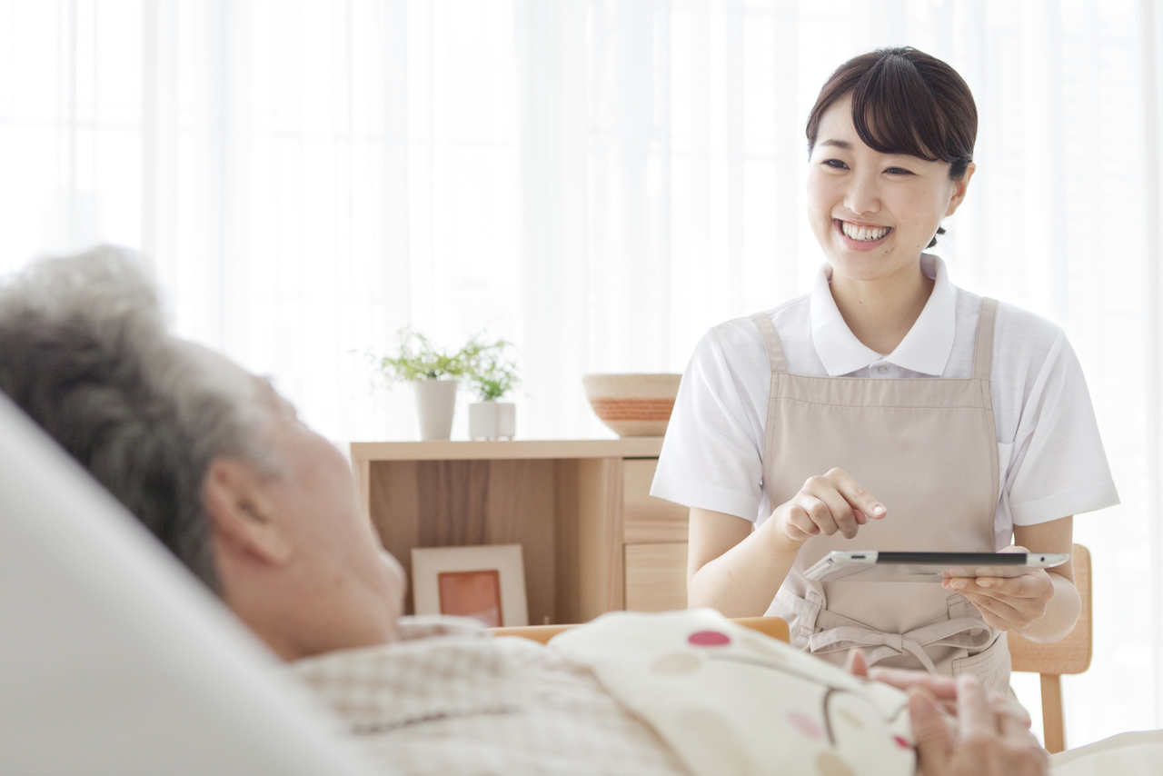 介護職採用撮影